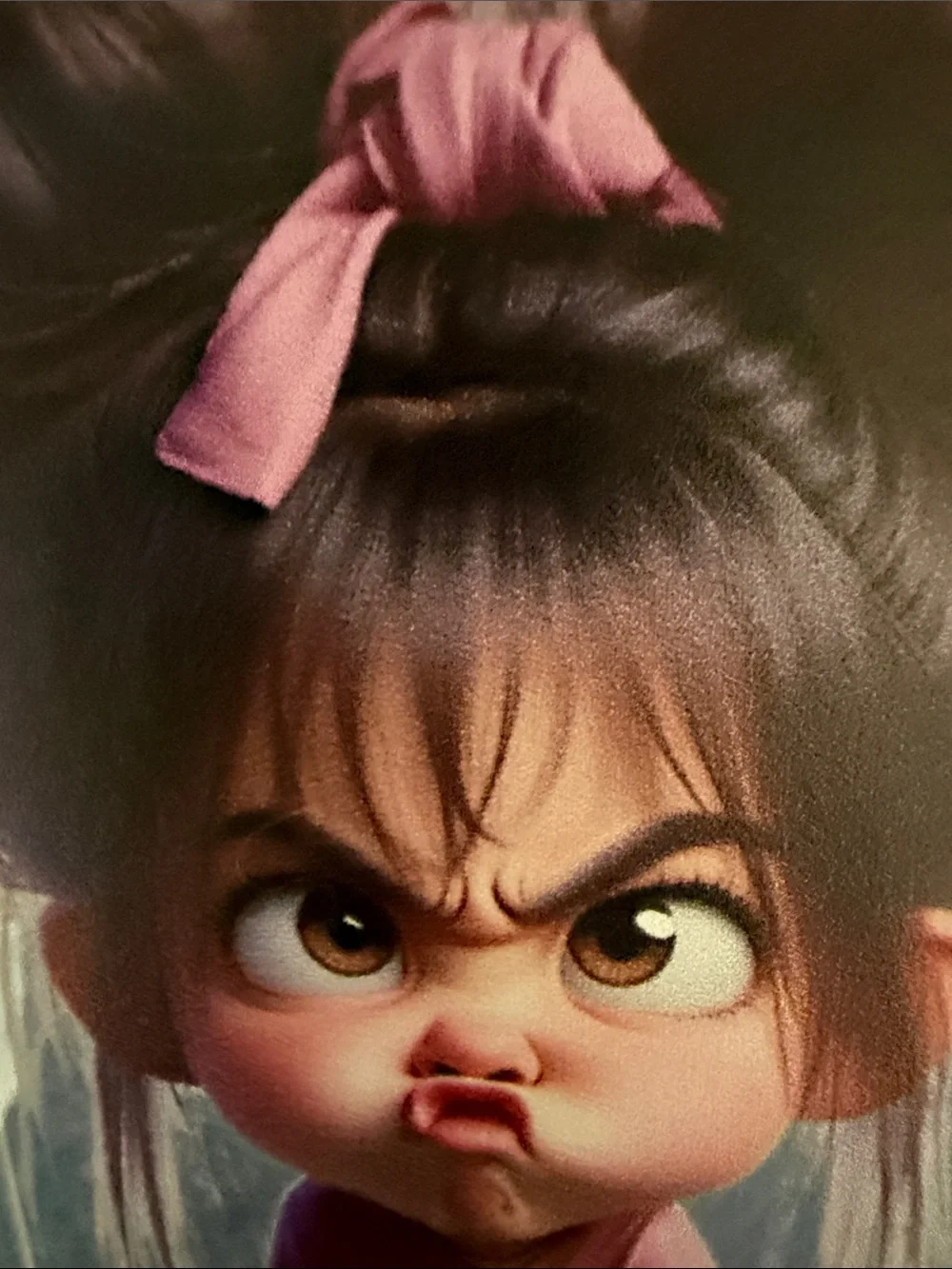 NWT.Very Cute Angry Girl Cartoon, Clear Apple 11 Phone Case - Pink Accents